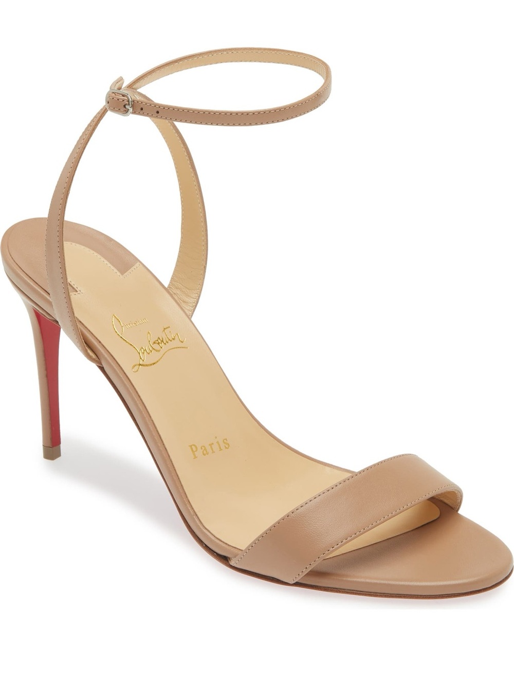 Christian Louboutin Loubigirl Ankle Strap Sandal Heels in Blush